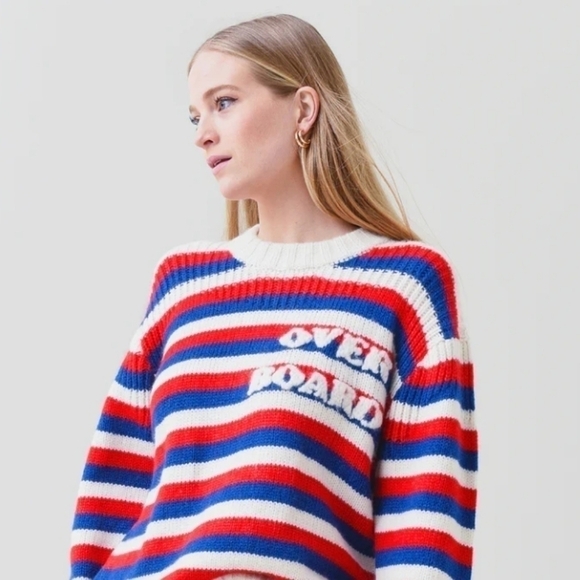 Mother the biggie jumper overboard striped sweater Medium NWT - Picture 3 of 11